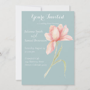 Peach Watercolor Floral Wedding Shower Invitation