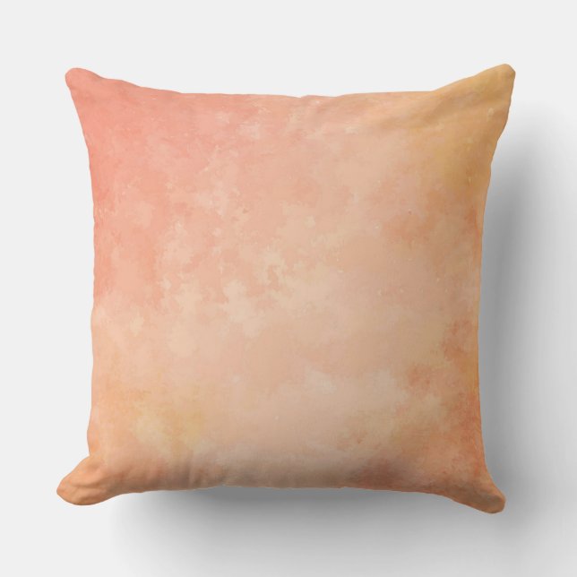 Peach Watercolor throw pillow (Front)