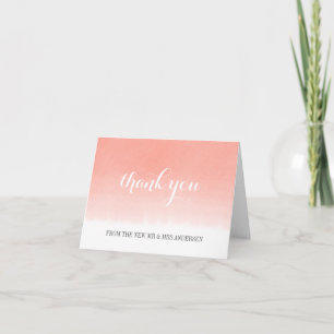 Peach Watercolour Custom Photo Thank You Card