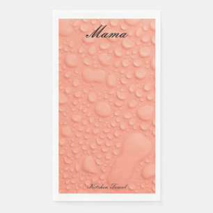 Peach Waterdrop Kitchen Towel Napkin