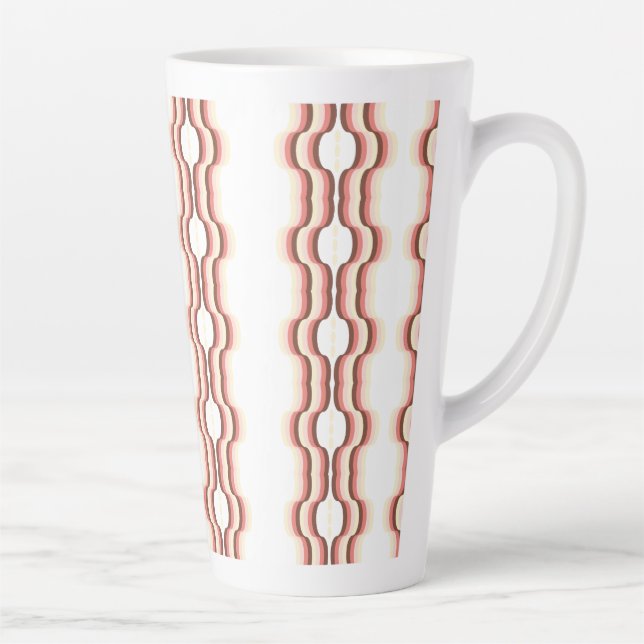 Peach Wave Symmetry Latte Mug (Right)