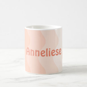 Peach Wavy Personalized Coffee Mug