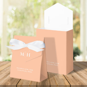 Peach Wedding Favour Minimalist Simple Favor Box
