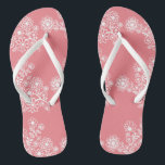 Peach Wedding Reception Flip Flops | Guest Dancing<br><div class="desc">A cute guest favour addition to your destination beach or poolside wedding reception! Let your lady guests dance the night away in these comfortable "dancing shoes" flip flops. Place the flip flops in a basket beside the dance floor. Sample background colour is shown in a coral peach -click "customize it"...</div>