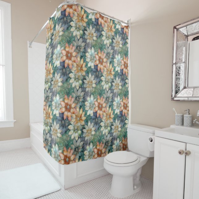 Peach White Blue Green Floral (In Situ)