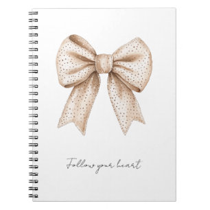 Peach White Bow Notebook
