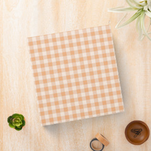 Peach White Chequered Gingham Pattern Binder