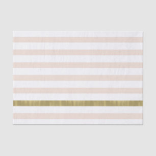 Peach White Gold Stripes Tissue Paper