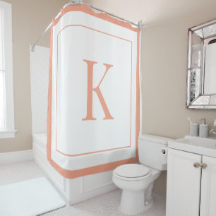 Peach &white Monogram initial