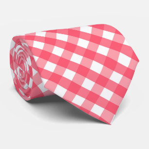 Peach white tiled pattern  tie