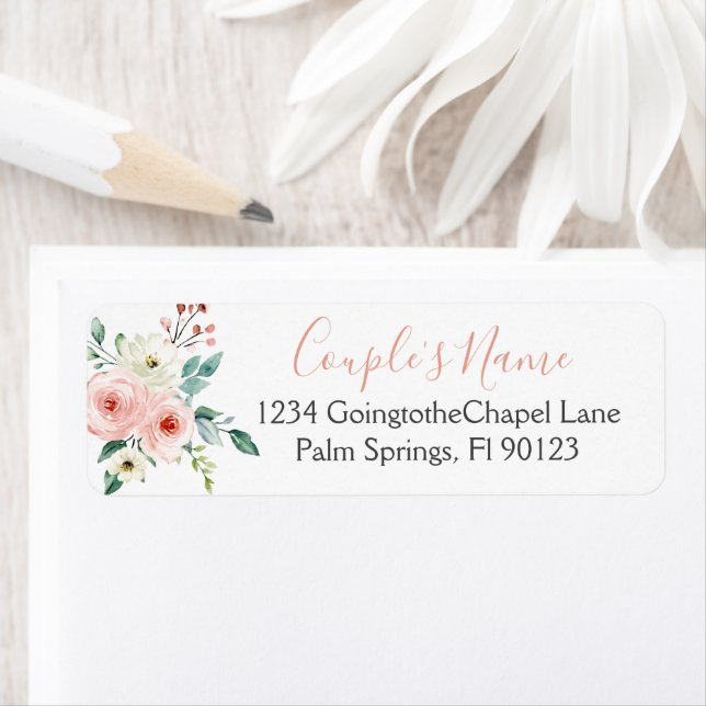 Peach White Watercolor Floral Wedding (Insitu)