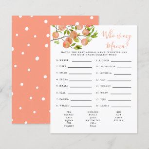 Peach Who Is My Mama Baby Shower Game