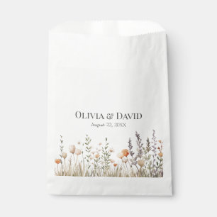 Peach Wildflower Meadow Wedding Favour Bag