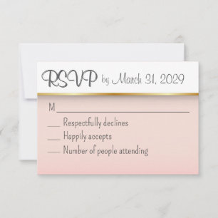 Peach with Gold RSVP Card