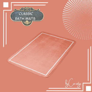 Peach with White Border Bath Mat