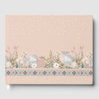 Peach Woodland Lamb Guestbook