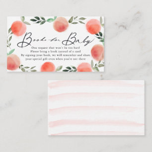 Peach Wreath Baby Shower Book Request Enclosure Card