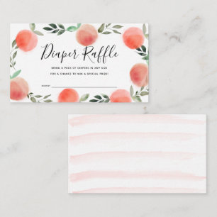 Peach Wreath Baby Shower Diaper Raffle Ticket Enclosure Card