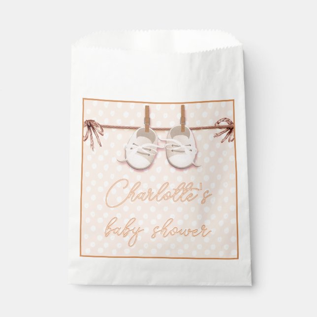 Peach-y Baby Shoes Favour Bag (Front)