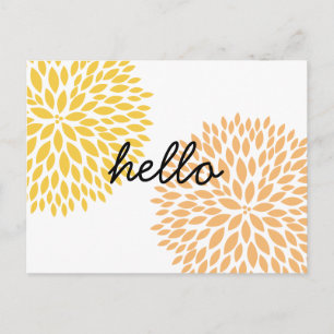 Peach Yellow Flowers Postcard