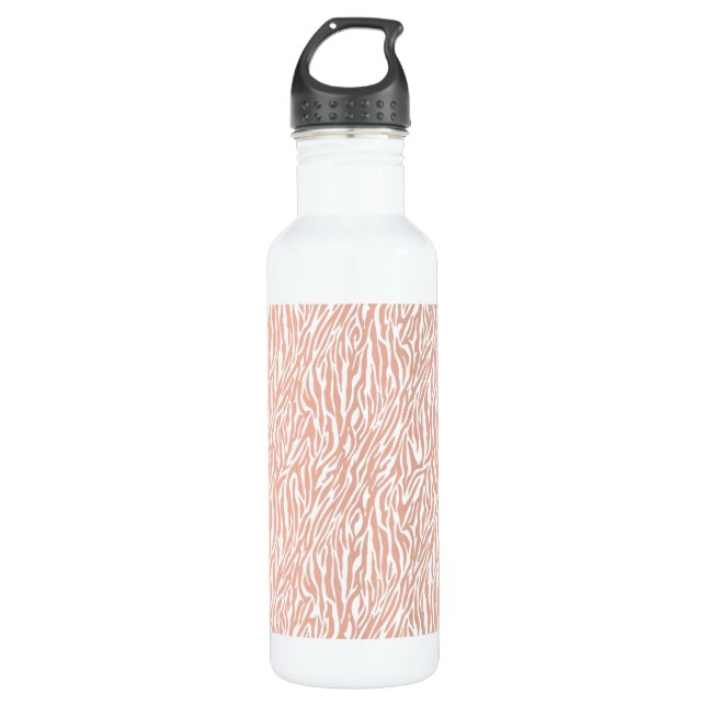 Peach Zebra Print 710 Ml Water Bottle (Front)