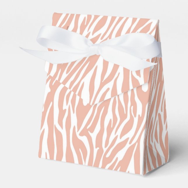 Peach Zebra Print Favor Box (Front Side)