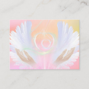 Peaches and Cream Angel Wings Healing Card