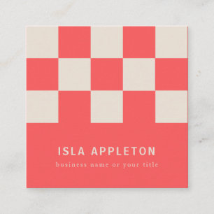 Peaches and Cream Chequered   Business Card