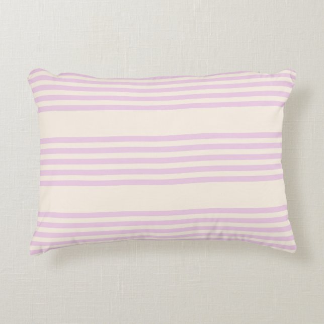Peaches and cream five stripes pattern accent pillow (Front)