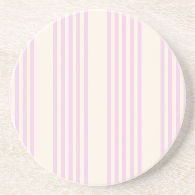 Peaches and cream five stripes pattern coaster (Front)