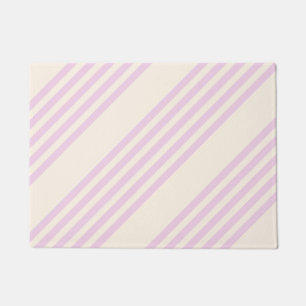 Peaches and cream five stripes pattern doormat