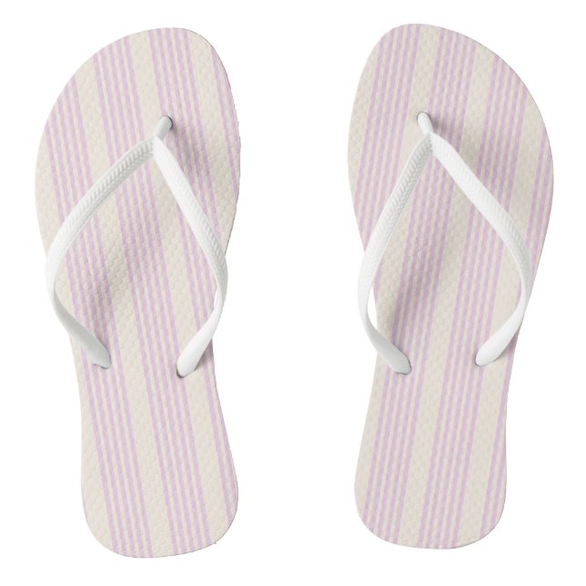 Peaches and cream five stripes pattern flip flops (Footbed)