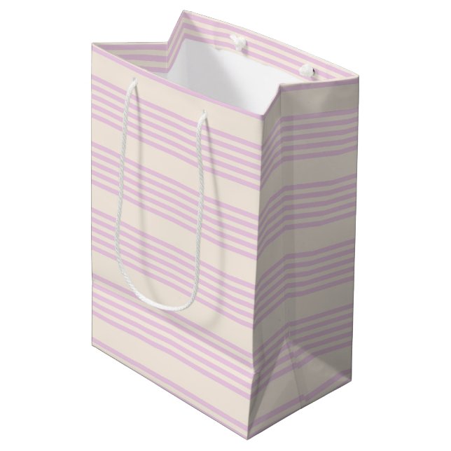 Peaches and cream five stripes pattern medium gift bag (Front Angled)