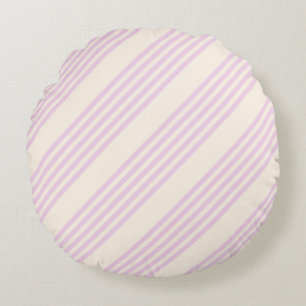 Peaches and cream five stripes pattern round pillow