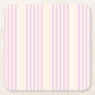 Peaches and cream five stripes pattern square paper coaster