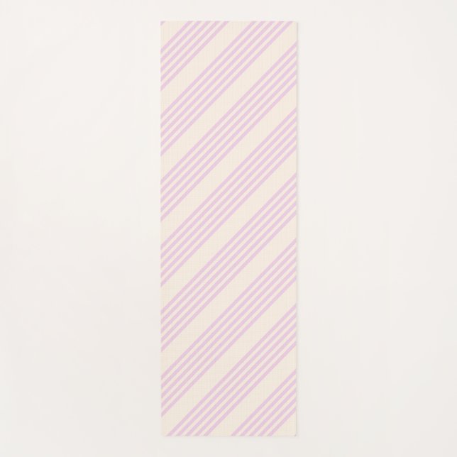 Peaches and cream five stripes pattern yoga mat (Front)