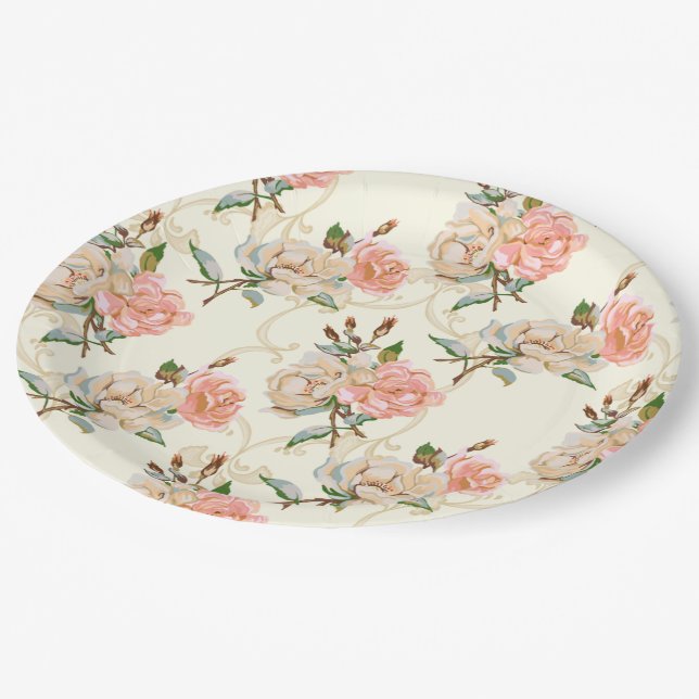 Peaches and Cream Paper Plates (Angled)