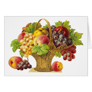 Peaches and Fruits Basket - Vintage Art