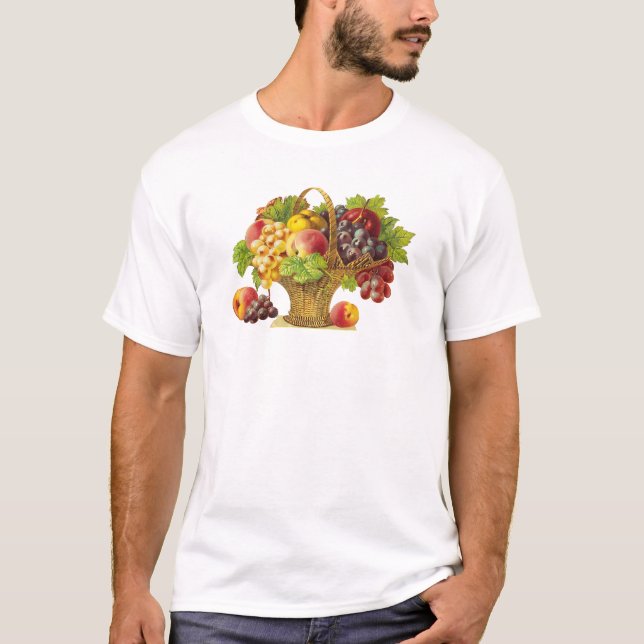 Peaches and Fruits Basket - Vintage Art T-Shirt (Front)