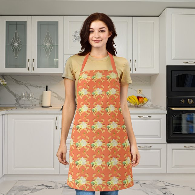 Peaches and ice cream orange apron (Creator Uploaded)