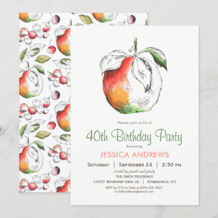Peaches Anniversaire Fête Invitation
