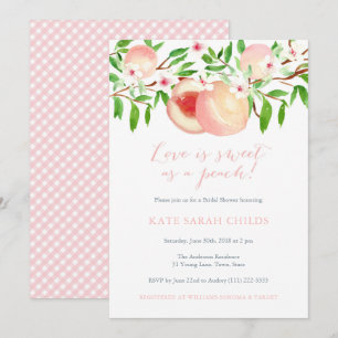 Peaches Aquarelle Bridal Show Invitations