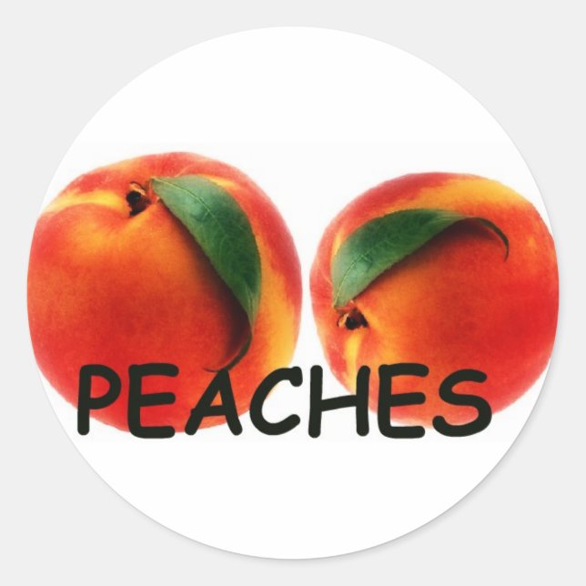 Peaches are Delicious Classic Round Sticker (Front)