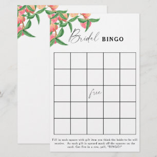 Peaches - Bridal shower bingo game