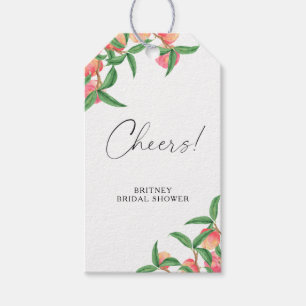 Peaches - bridal shower Cheers! Gift Tags