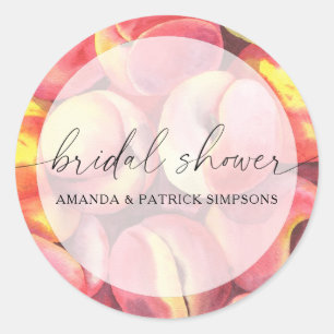 Peaches - Bridal shower Classic Round Sticker