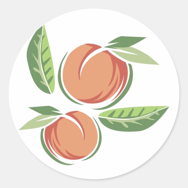 Peaches Classic Round Sticker (Front)