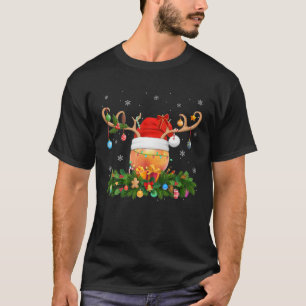 Peaches Fruit Lover Reindeer Santa Hat Peaches Chr T-Shirt