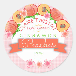 Peaches fruit pie filling jam home canning label