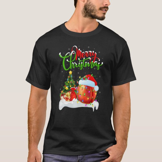 Peaches Fruit  Xmas Decorations Santa Peaches Chri T-Shirt (Front)